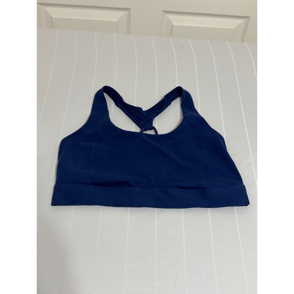 All in Motion Navy Blue Strappy Racerback Sports Bra XXL Mesh Lining Activewear